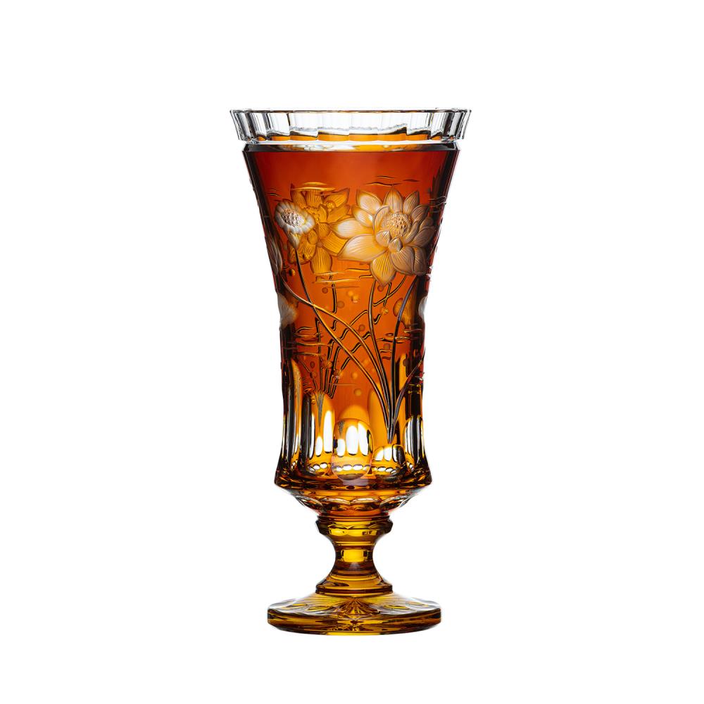 Vase Kristall Lotus amber (43 cm)