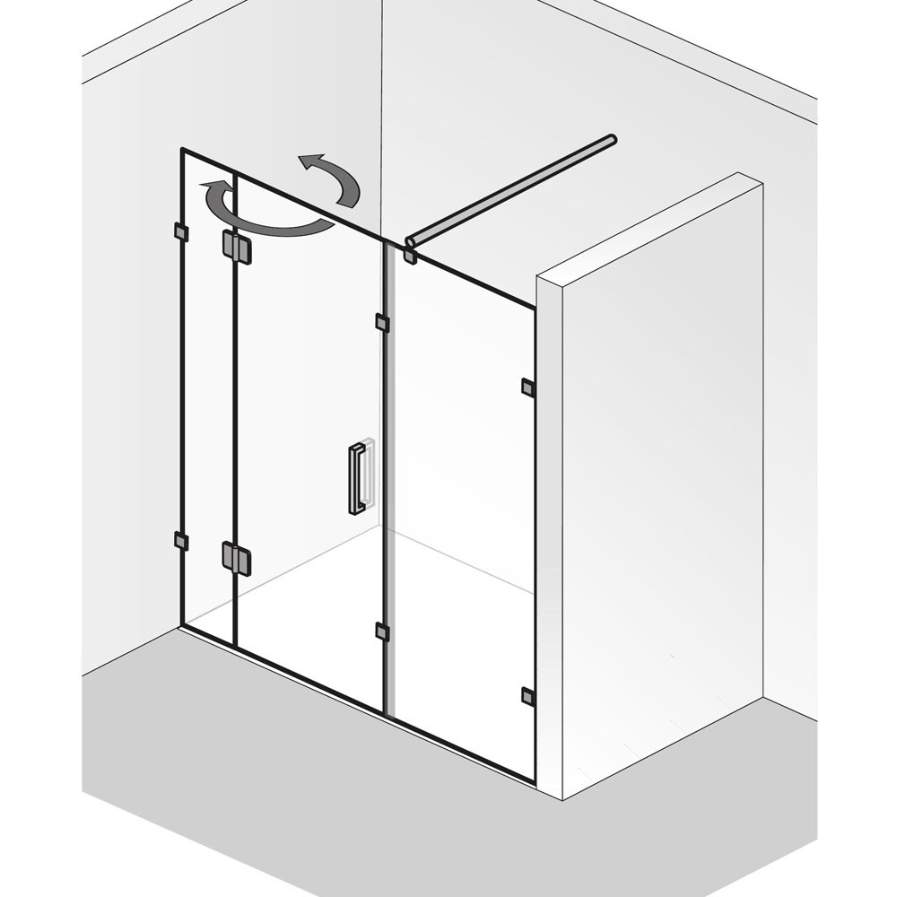 HSK Aperto Pur AOP.108 Raumnische pendelbar 3-teilig