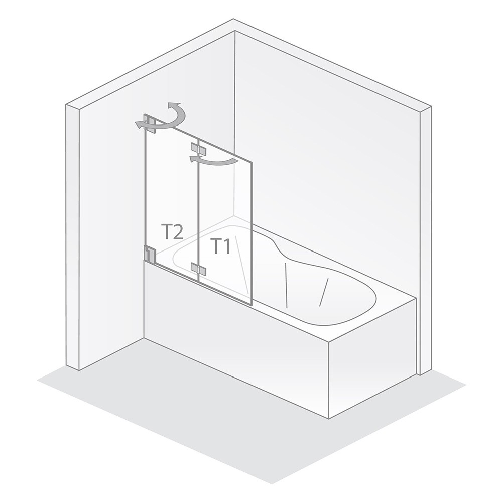 HSK Badewannenaufsatz K2 – 2 bewegliche Elemente