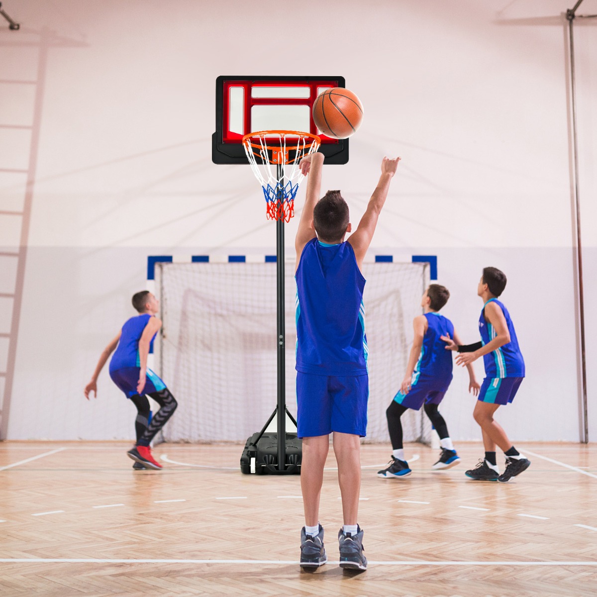 Basketballkorb für Kinder Wetterbeständiger Korbständer mit Einstellbarer Höhe von 90–210 cm