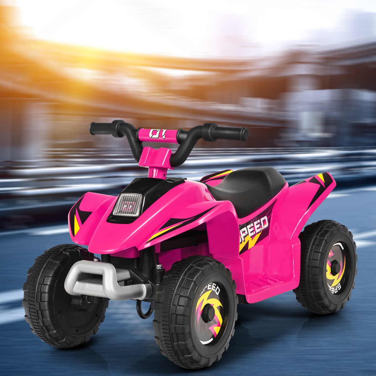 Kinderwagen Mini Elektroquad 6 V Batteriebetriebenes Quad 2,8-4,6 km / h Rosa