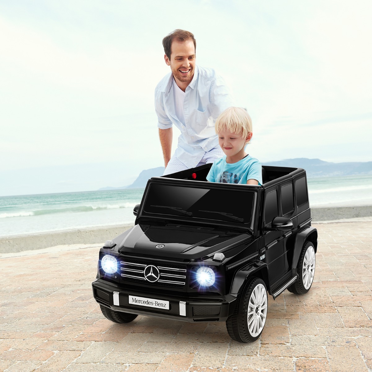 Elektroauto für Kinder Mercedes Benz G500 Kinderauto Elektro mit Fernsteuerung Schwarz