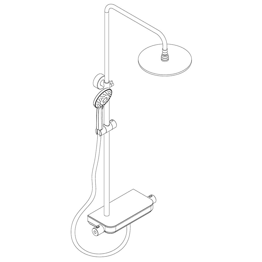 HSK Shower-Set AquaTray RS 200 Thermostat SpeedLine