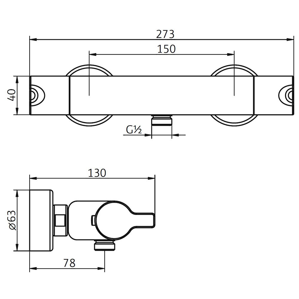 HSK Aufputz-Sicherheits-Duschthermostat Softcube