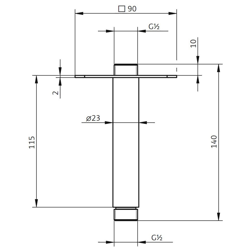 HSK Deckenarm, mit Rosette Softcube