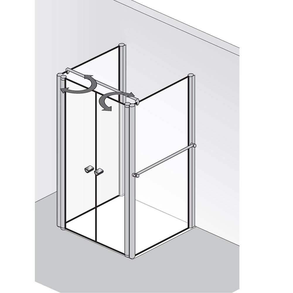 HSK Exklusiv U-Form Duschkabine mit Pendeltüren