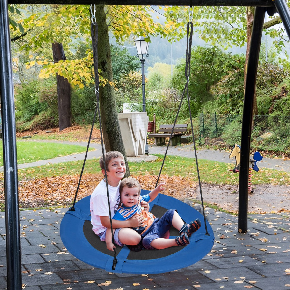 Nestschaukel Kinderschaukel Baumschaukel Hängeschaukel Ø 100 cm Blau-Rakete