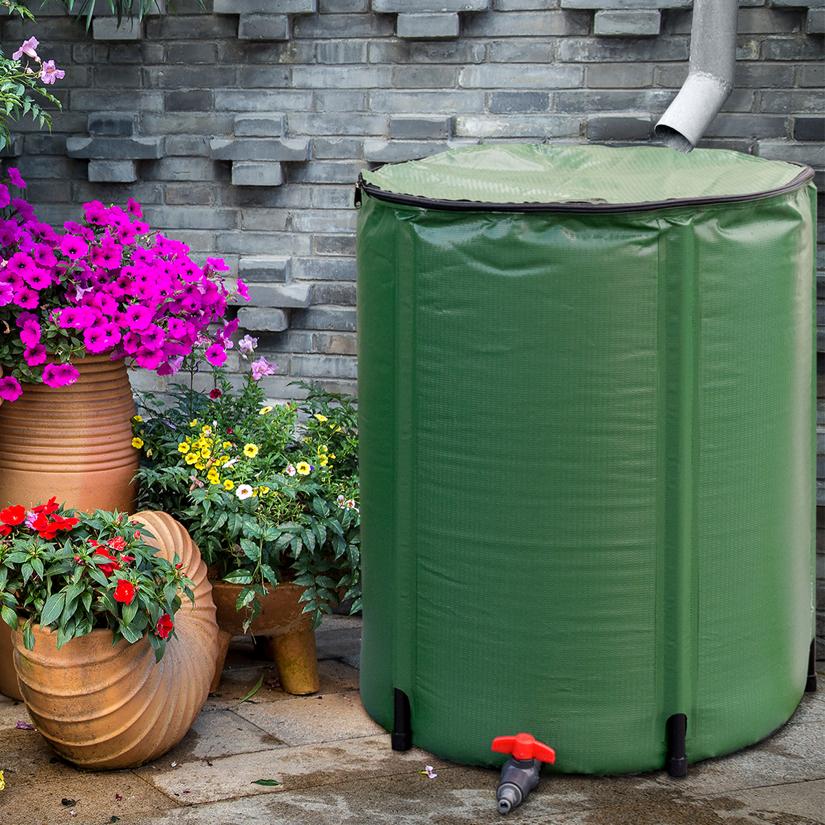 200 L Faltbares Regenfass Zusammenklappbarer Wassertank Sammeln von Regenwasser