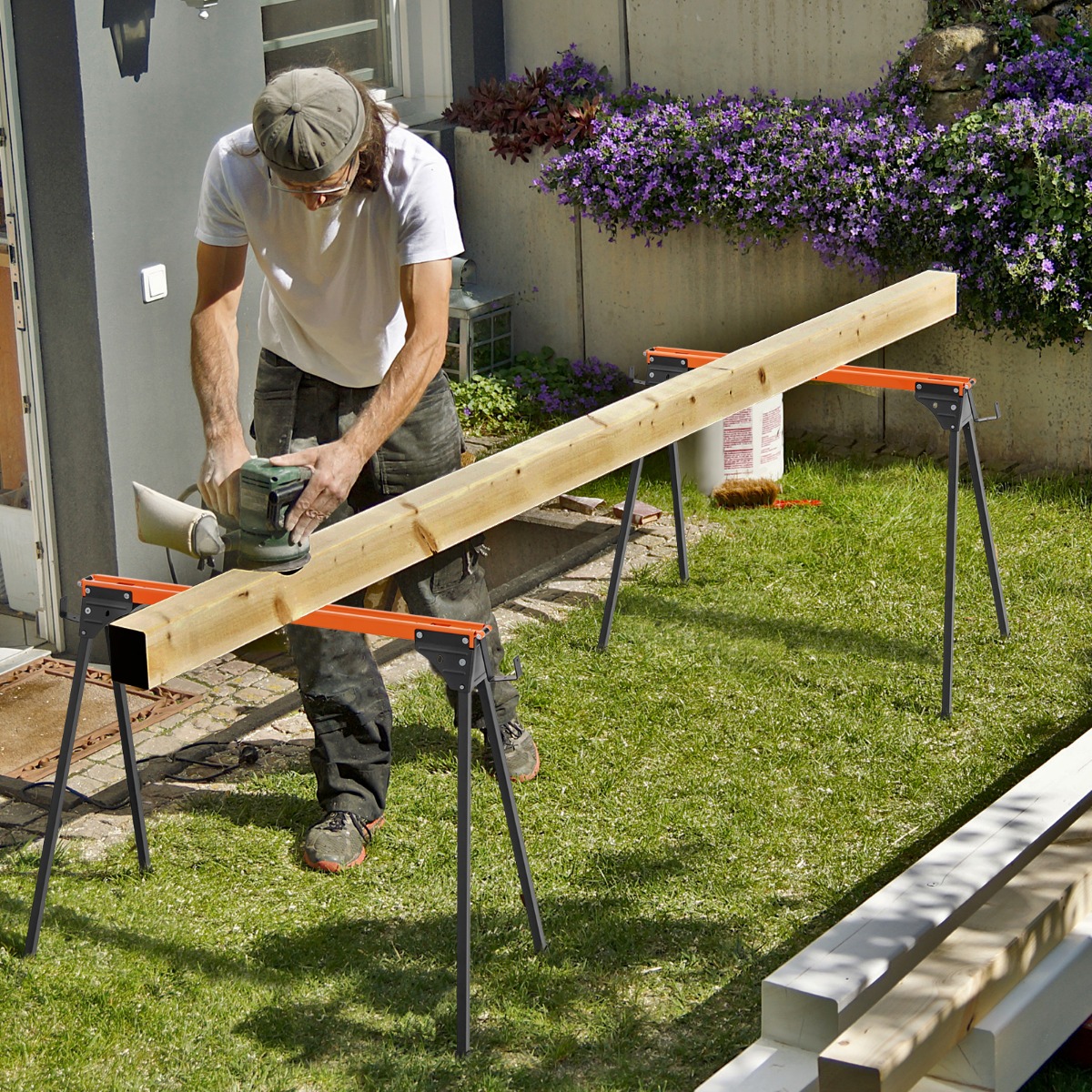 2 x Sägebock Arbeitsbock Klappbar Gerüstbock bis zu 500 kg belastbar 96,5 x 47 x 76 cm