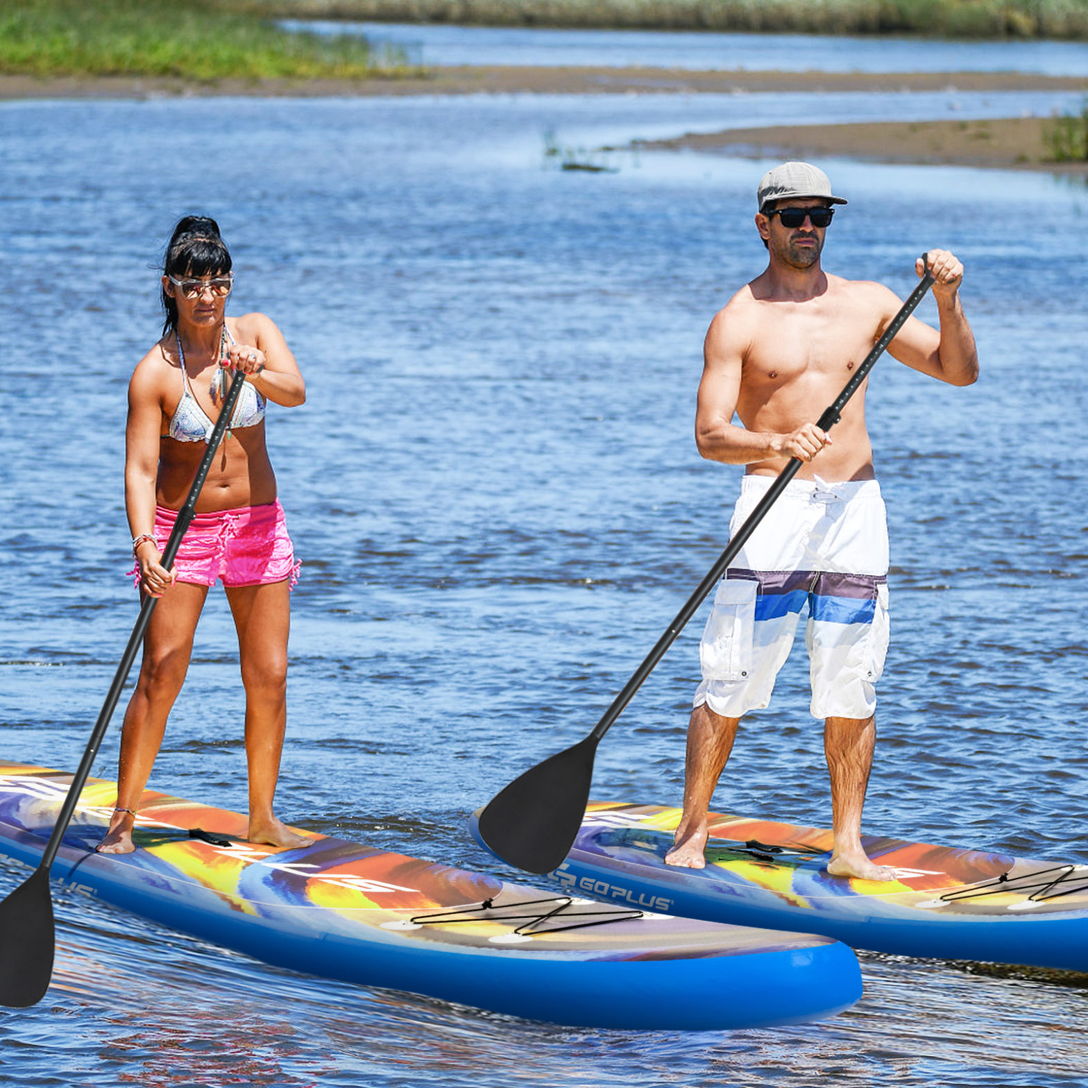 Paddle Board Stand-Up Aufblasbares Paddelbrett 335 x 76 x 15 cm Sternenhimmel-Muster Bunt