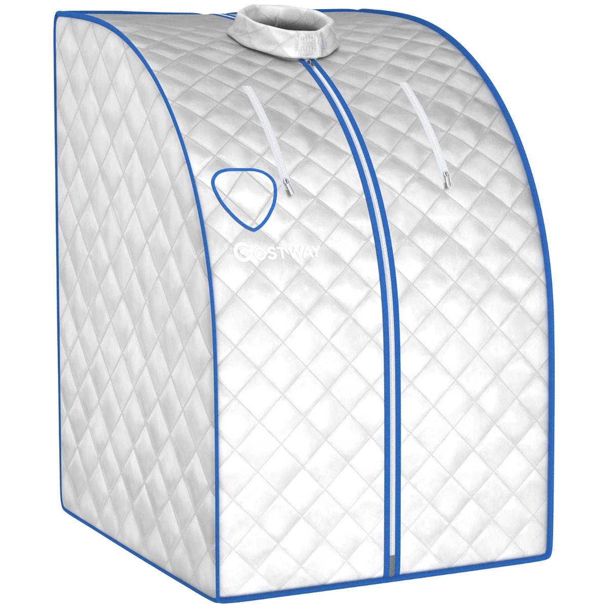 Tragbare Dampfsauna mit 3L/1000W Dampfkessel & Fernbedienung & Klappstuhl & Medizinbox Dampfsauna mit 9 einstellbaren Temperaturen Silber