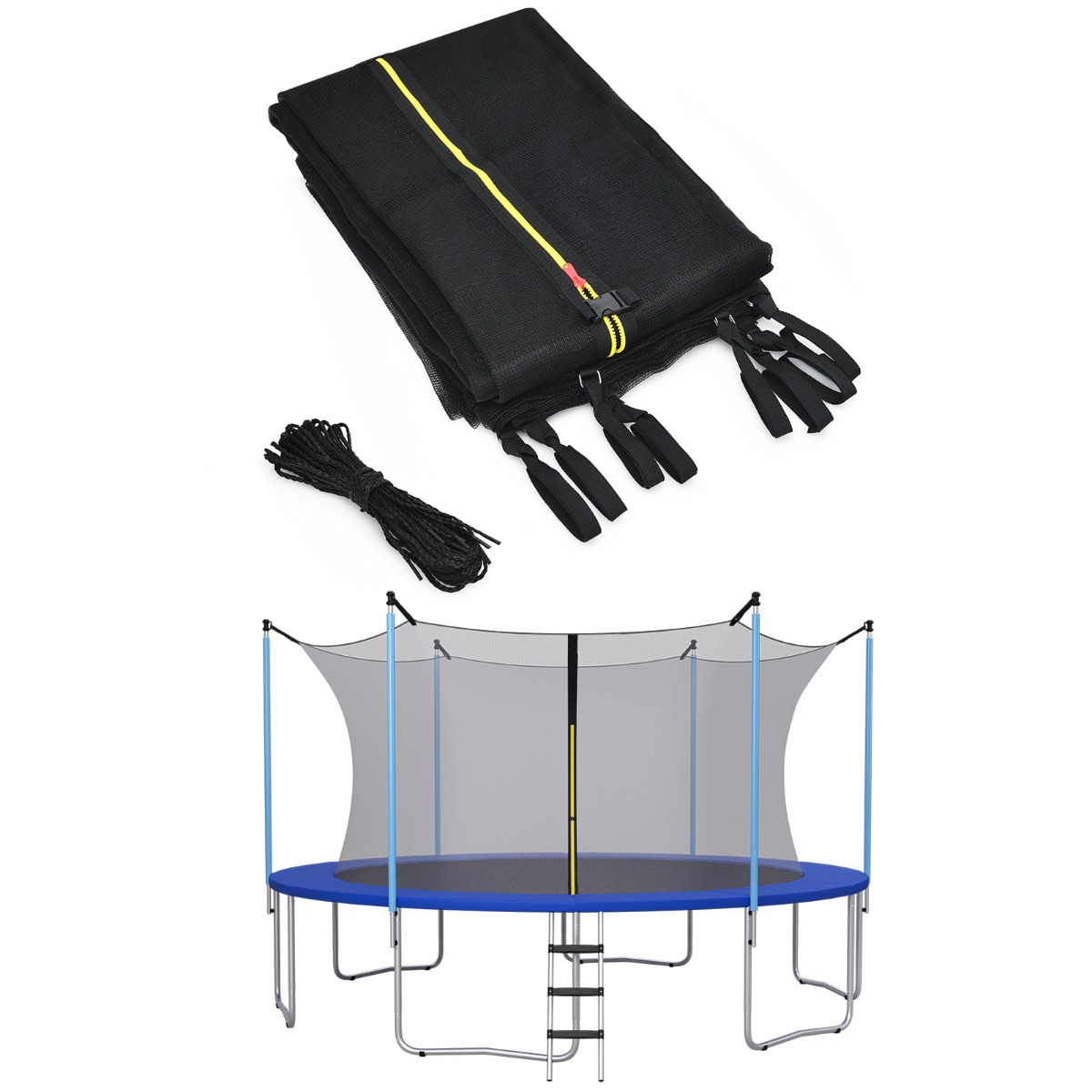 Ø 487cm Trampolin Sicherheitsnetz für Gartentrampoline Ersatznetz Innenliegend