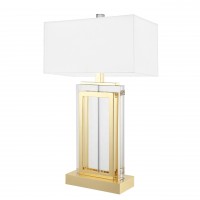 EICHHOLTZ Tischlampe Arlington Crystal Gold White Shade