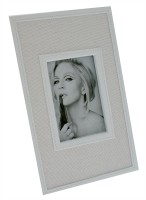 Photo Rahmen Christle White Leather-Linen