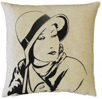 Sequoia Jacquard Kissen Marlene Dietrich white