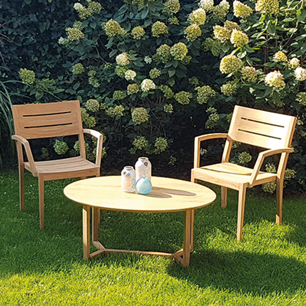 Traditional Teak – Manon Elipse – ovaler Garten Loungetisch aus Teak