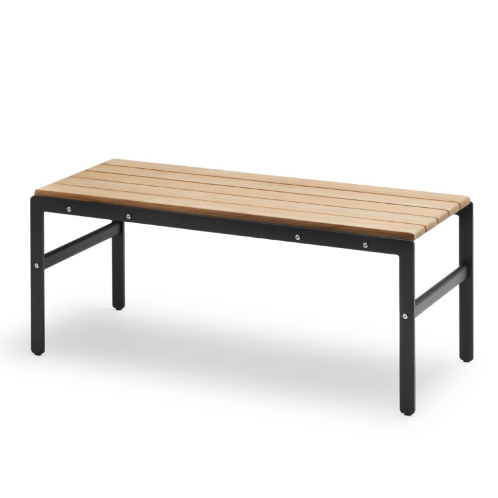 Skagerak – Reform Bench – Gartenbank ohne Lehne aus Aluminium & Teak