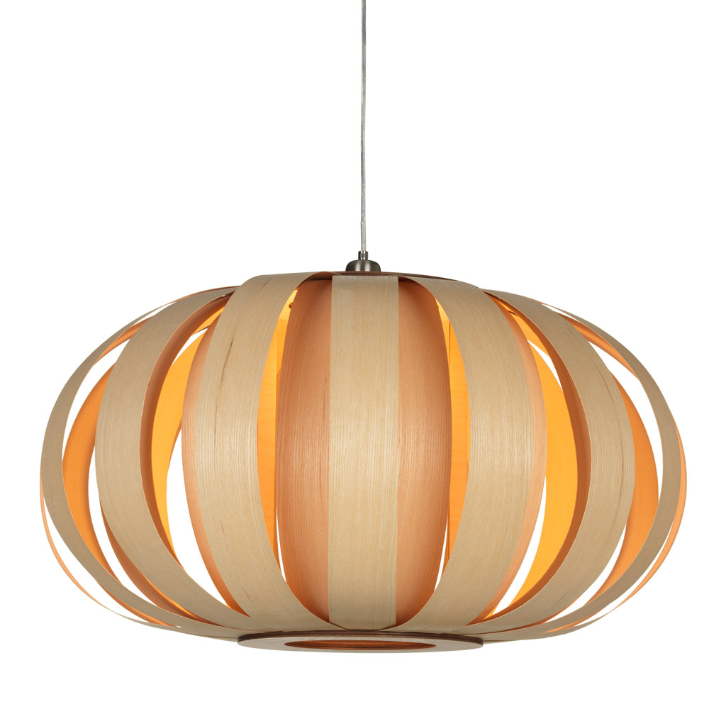 Tom Raffield – URCHIN PENDANT – Design-Hängelampe rund aus Holzfurnier