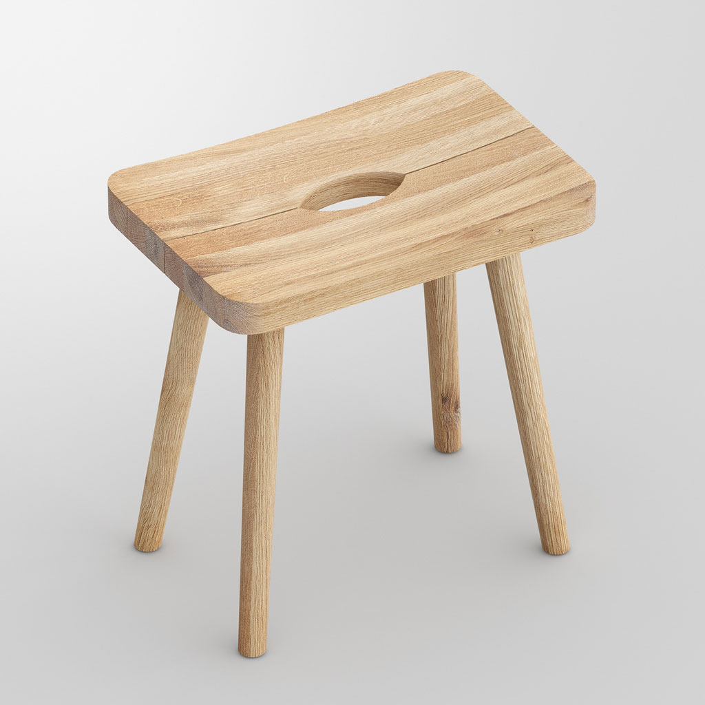 vitamin design – Una – Holzschemel Hocker in vielen Holzarten – 45 cm