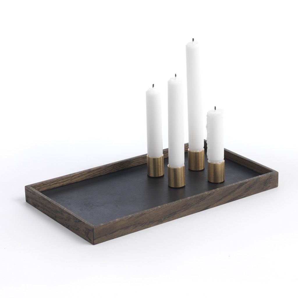 The Oak Men – Candle Tray De Luxe – Tablett aus Holz mit Kerzenhaltern