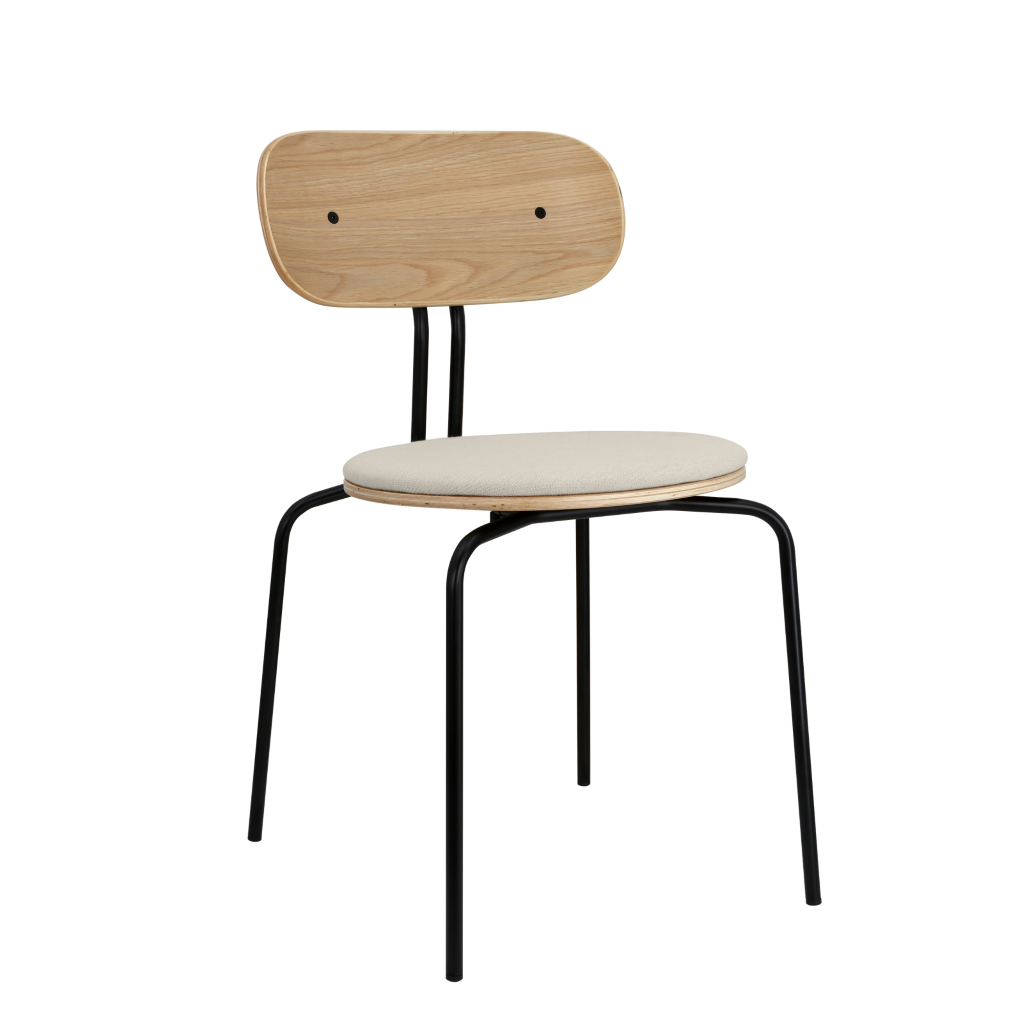 Umage – Curious – Stapelstuhl aus Holz und Metall mit Sitzpolster