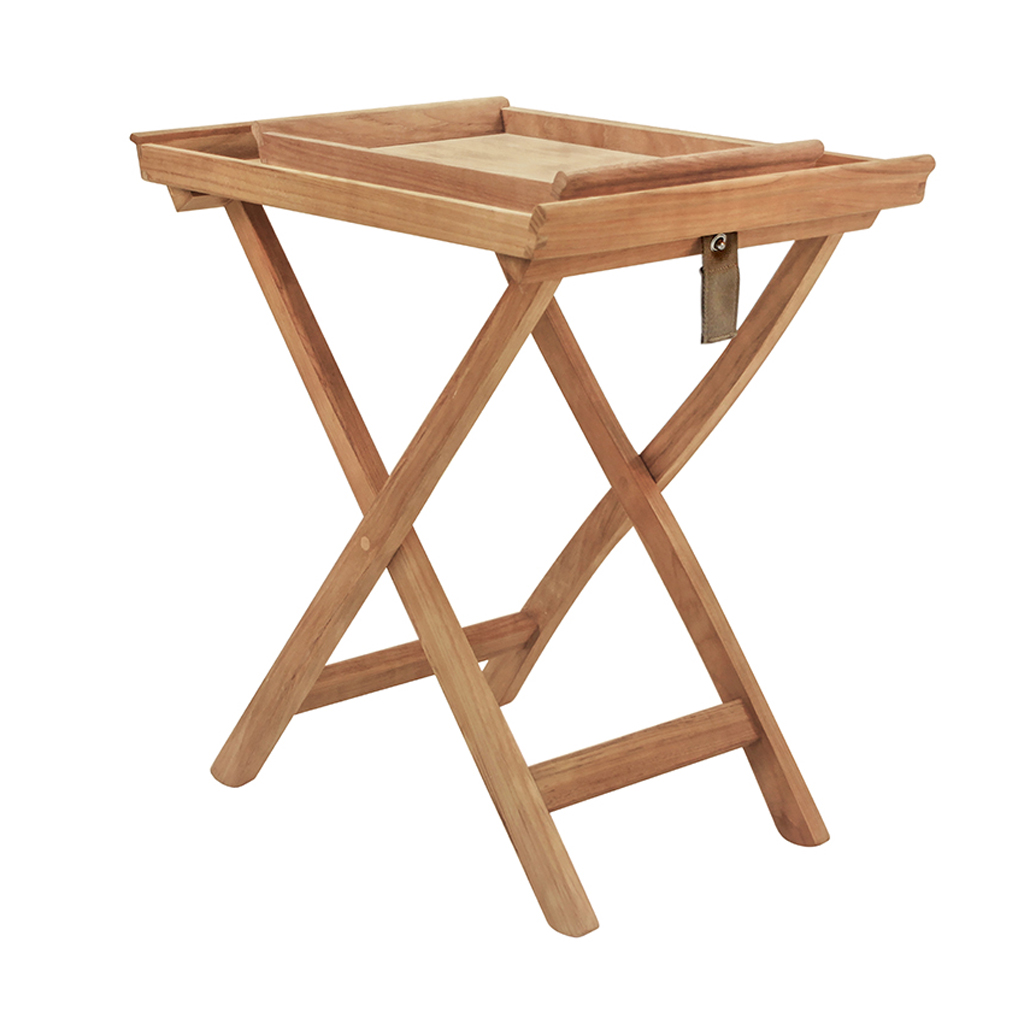 Traditional Teak – Serving Tray with Tray Stand – Tabletttisch aus Teak