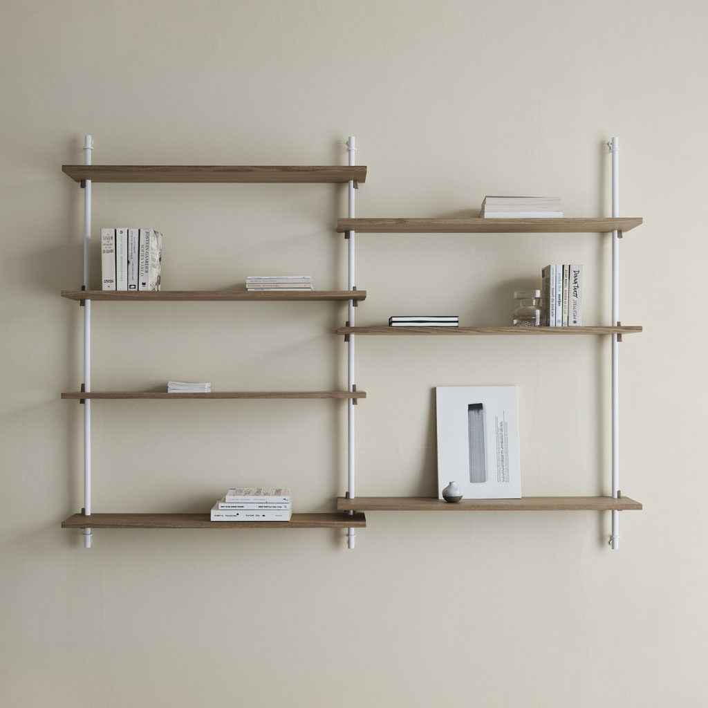 MOEBE – Wall Shelving – flexibles Wandregalsystem aus Holz & Metall