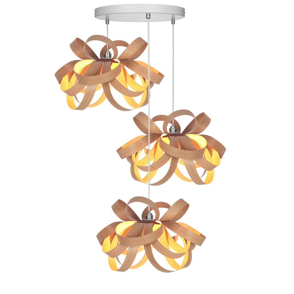 Tom Raffield – Skipper Pendant – dekoratives Trio Cluster