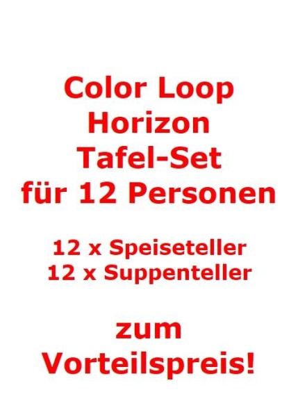 like. by Villeroy & Boch Color Loop Horizon Tafel-Set für 12 Personen / 24 Teile