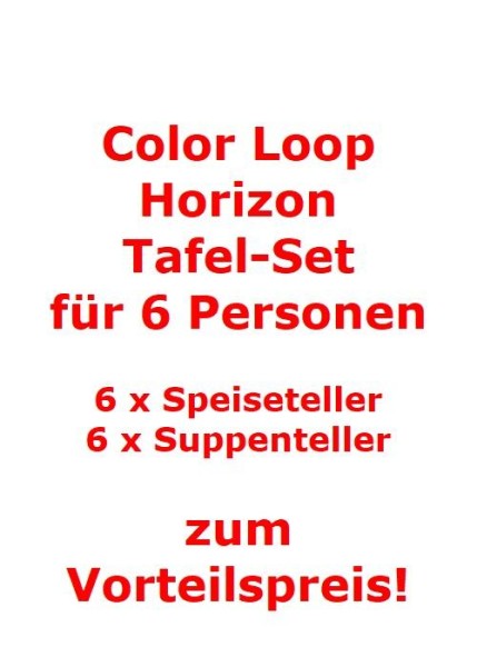 like. by Villeroy & Boch Color Loop Horizon Tafel-Set für 6 Personen / 12 Teile