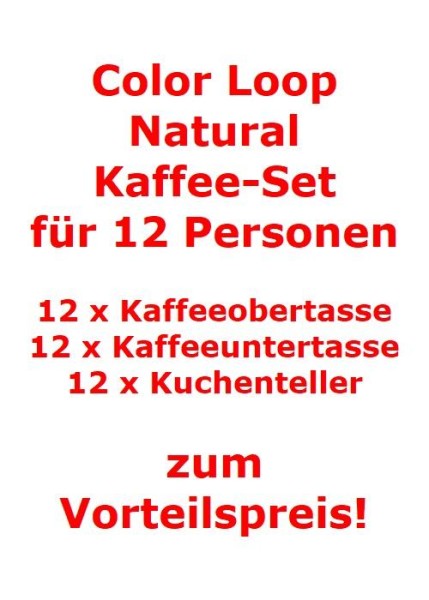 like. by Villeroy & Boch Color Loop Natural Kaffee-Set für 12 Personen / 36 Teile