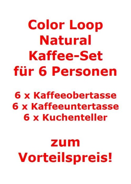 like. by Villeroy & Boch Color Loop Natural Kaffee-Set für 6 Personen / 18 Teile