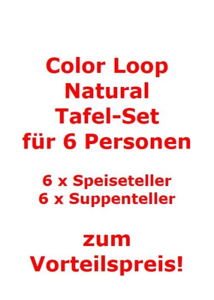 like. by Villeroy & Boch Color Loop Natural Tafel-Set für 6 Personen / 12 Teile