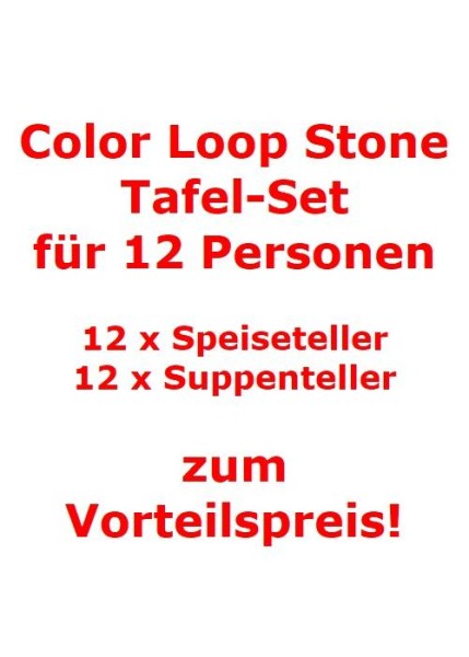 like. by Villeroy & Boch Color Loop Stone Tafel-Set für 12 Personen / 24 Teile