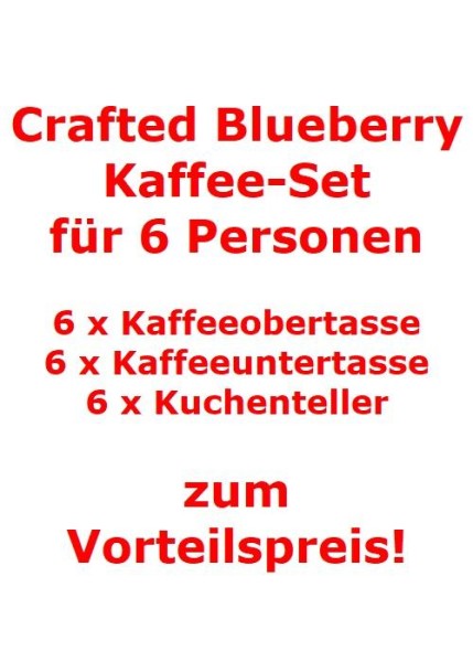 like. by Villeroy & Boch Crafted Blueberry Kaffee-Set für 6 Personen / 18 Teile