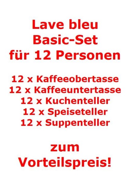 like. by Villeroy & Boch Lave bleu Basic-Set für 12 Personen / 60 Teile