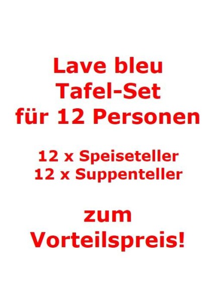 like. by Villeroy & Boch Lave bleu Tafel-Set für 12 Personen / 24 Teile