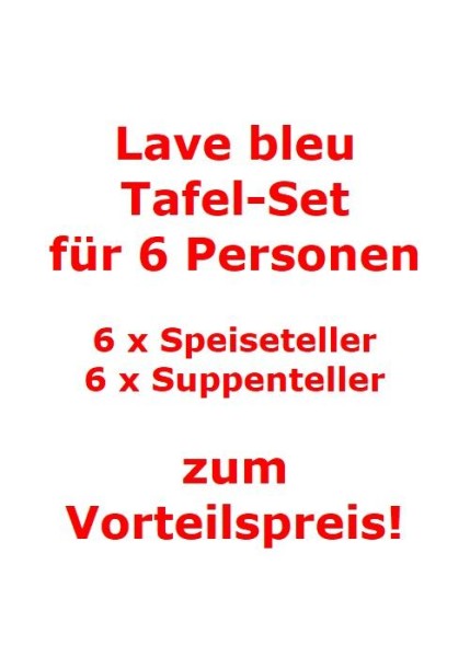 like. by Villeroy & Boch Lave bleu Tafel-Set für 6 Personen / 12 Teile