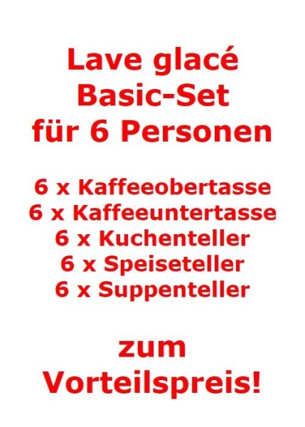 like. by Villeroy & Boch Lave glacé Basic-Set für 6 Personen / 30 Teile