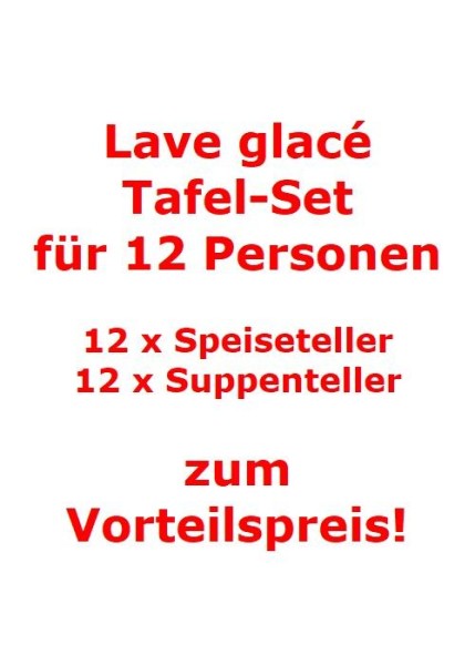 like. by Villeroy & Boch Lave glacé Tafel-Set für 12 Personen / 24 Teile