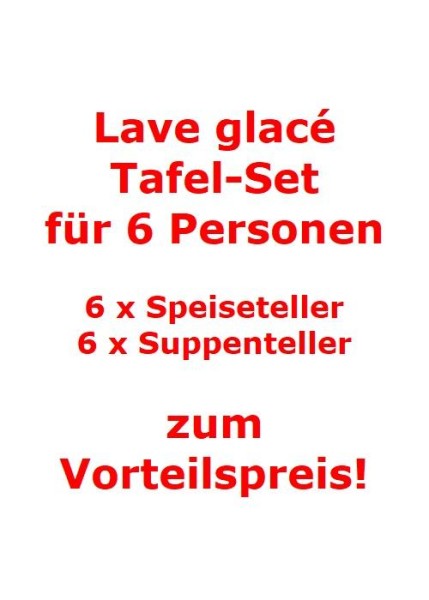 like. by Villeroy & Boch Lave glacé Tafel-Set für 6 Personen / 12 Teile