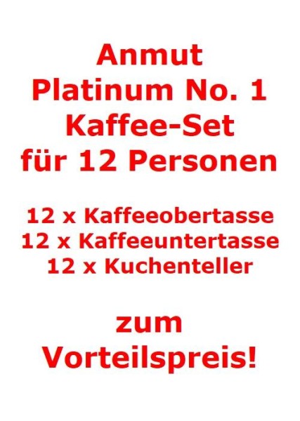 Villeroy & Boch Anmut Platinum No.1 Kaffee-Set für 12 Personen / 36 Teile