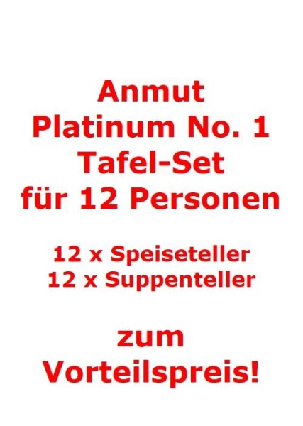 Villeroy & Boch Anmut Platinum No.1 Tafel-Set für 12 Personen / 24 Teile