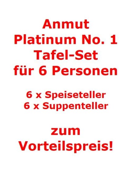 Villeroy & Boch Anmut Platinum No.1 Tafel-Set für 6 Personen / 12 Teile