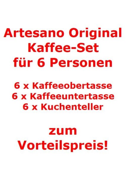 Villeroy & Boch Artesano Original Kaffee-Set für 6 Personen / 18 Teile