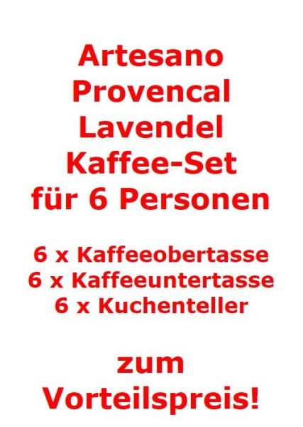 Villeroy & Boch Artesano Provençal Lavendel Kaffee-Set für 6 Personen / 18 Teile