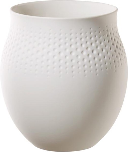 Villeroy & Boch Manufacture Collier blanc Vase Perle groß 16,5×16,5×17,5cm