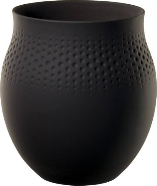 Villeroy & Boch Manufacture Collier noir Vase Perle groß 16,5×16,5×17,5cm