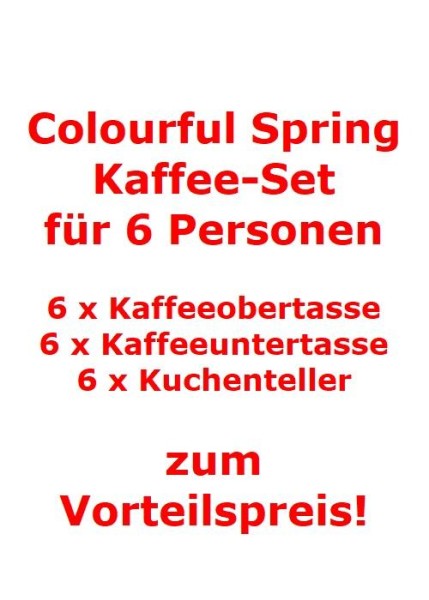 Villeroy & Boch Colourful Spring Kaffee-Set für 6 Personen / 18 Teile