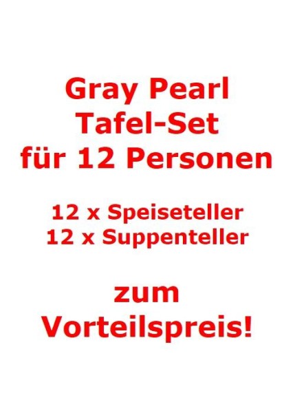 Villeroy & Boch Gray Pearl Tafel-Set für 12 Personen / 24 Teile